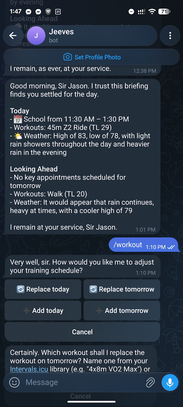 Jeeves bot